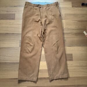 Men's Scott Barber Italy Brown Tan Cotton Casual Work Slack Pants Sz 38 x 30